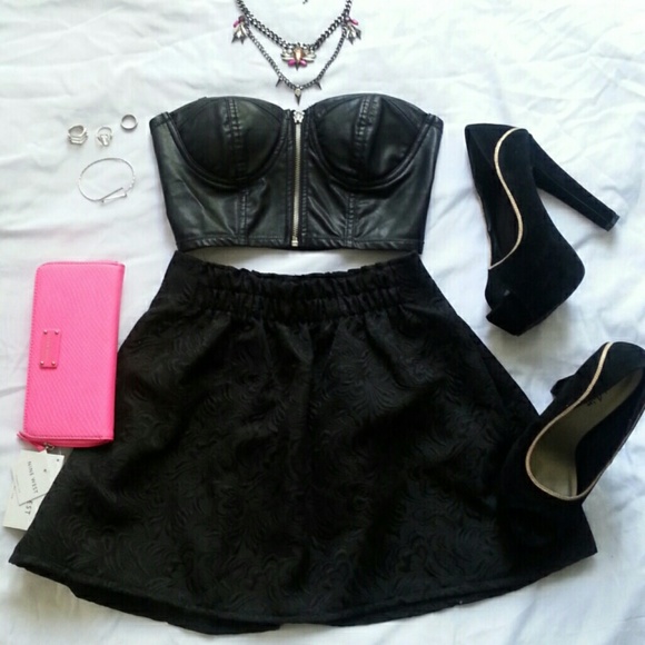 Black Jacquard Skirt
