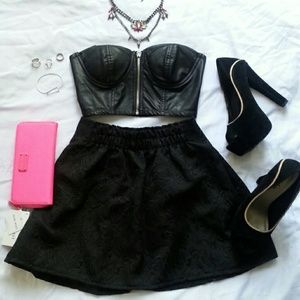 Black Jacquard Skirt