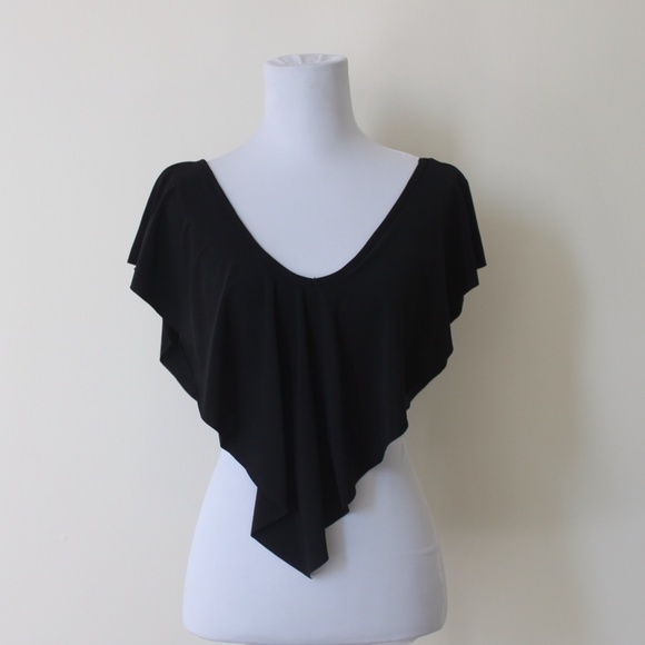 Cecil Lee Tops - Black V Cut Crop Top