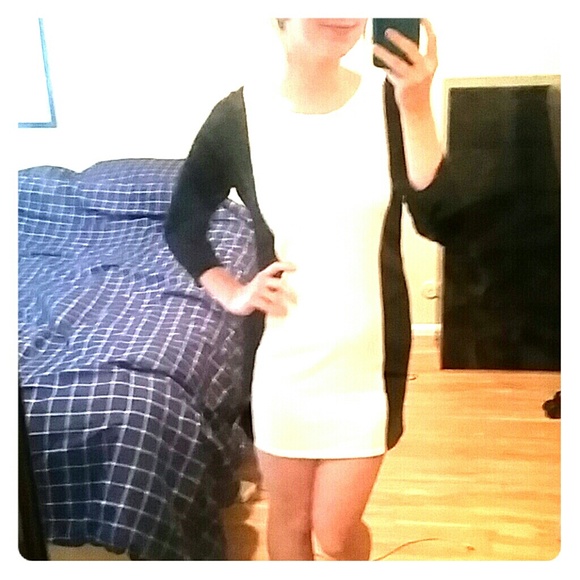 Black and white sweater Dress. Very slimming!