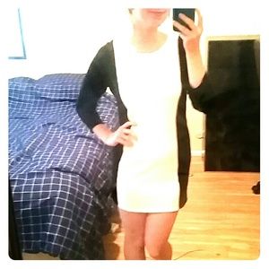 Black and white sweater Dress. Very slimming!