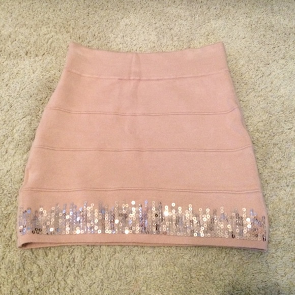 Pink sequin pencil skirt