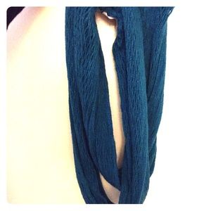 Turquoise knit infinity scarf