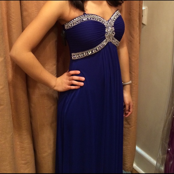 Long royal blue evening gown prom - Picture 3 of 3