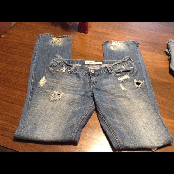 Hollister distressed jeans.
