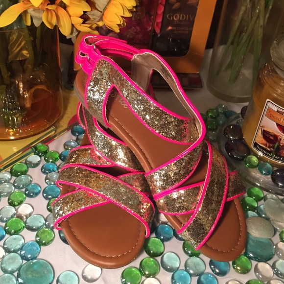 Justice Glittery Gold Sandals - Picture 2 of 4