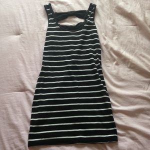 Bow back striped dress.