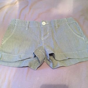 Navy/white striped shorts