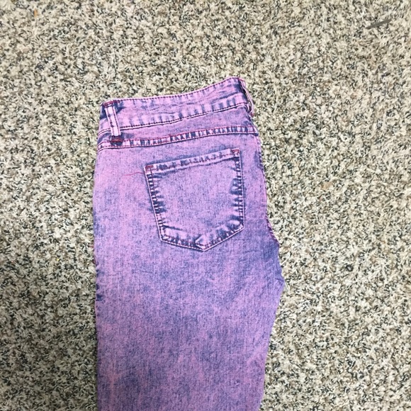 Pink acid wash skinny jeans CHEAP