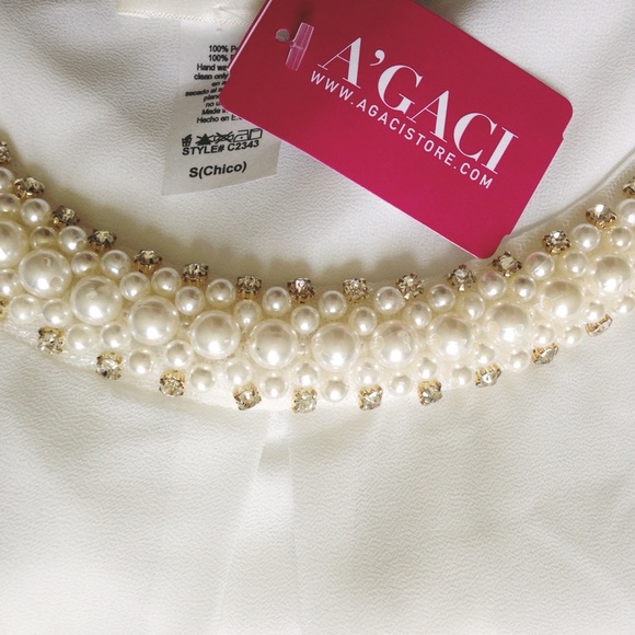 sold! [white beaded blouse] - Picture 2 of 3