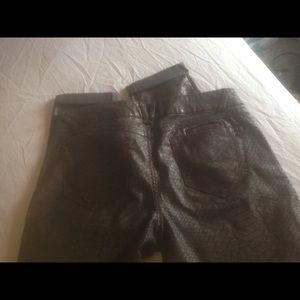 Brown leather faux pants