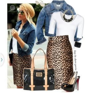 Leopard pencil skirt