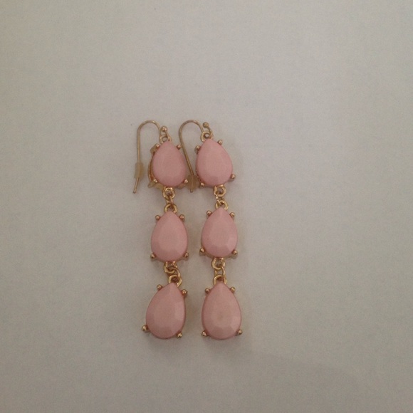 Pink and Gold Tear Drop Earrings