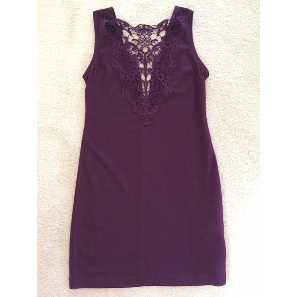 Magenta deep V dress