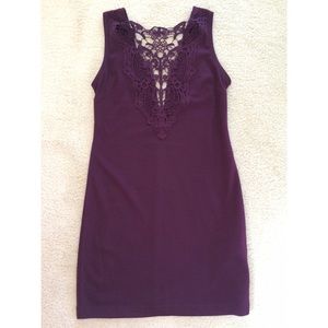 Magenta deep V dress