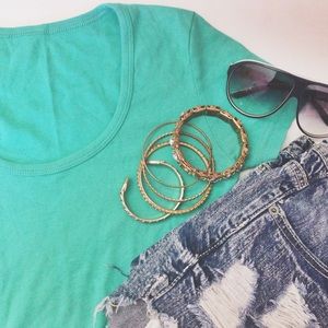 American Apparel Teal Crop Top