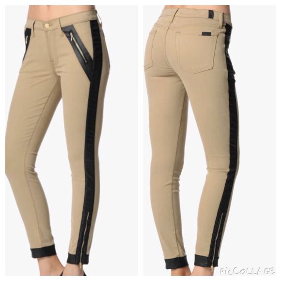 7 for all mankind tuxedo skinny pants jeans moto