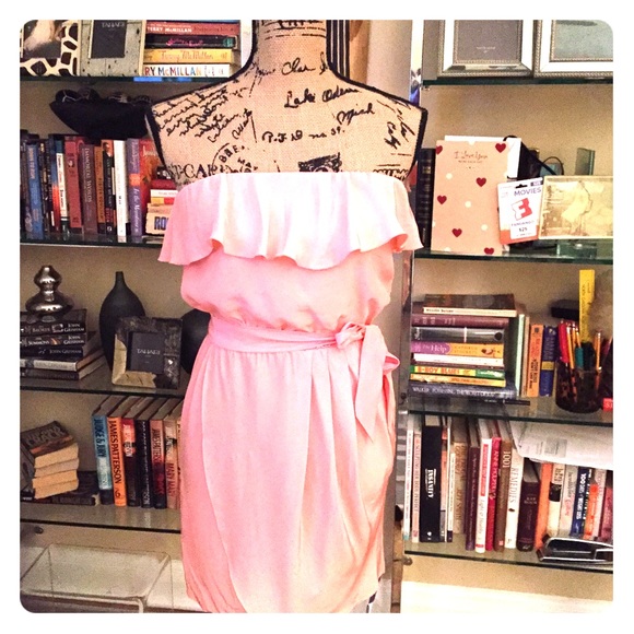 Amanda Uprichard Silk Bandeau Mini Dress in Coral