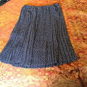 Pleated Navy and Polk-dot skirt