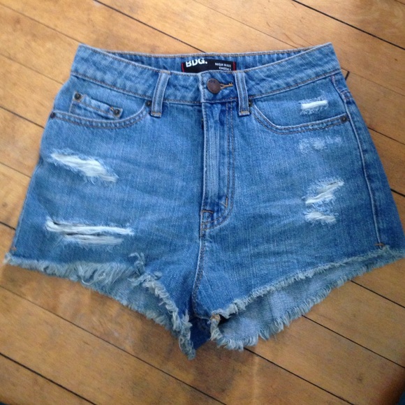 High waisted jean shorts