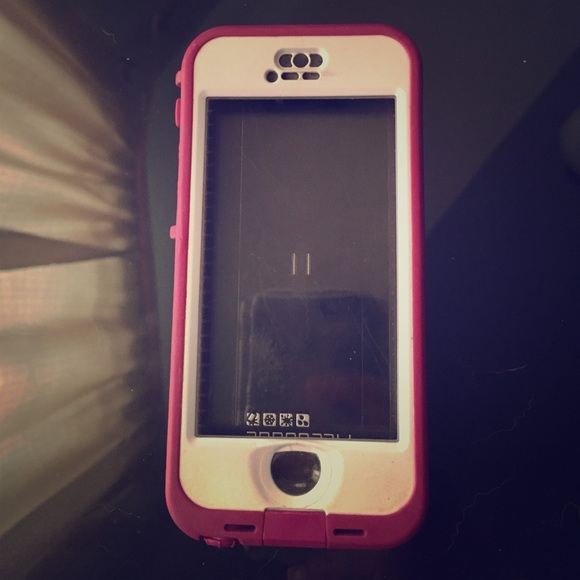 iPhone 5S Lifeproof Nüüd Pink & White Case