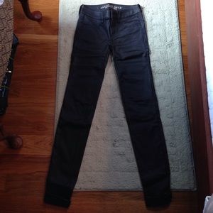 Faux leather jeans