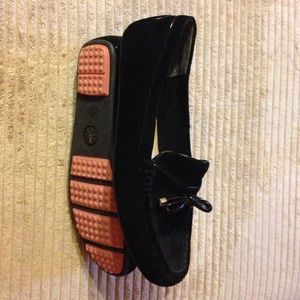 Black Suede 8 1/2 Isaac Mizrahi flats.