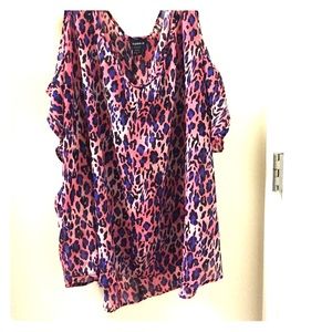 Leopard print torrid size 3 cold shoulder top