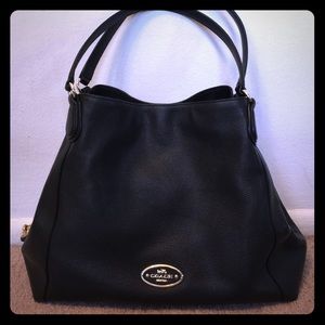Coach Edie Black Pebble Leather