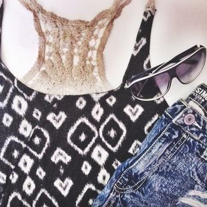 Boho Chic Tank w/ Lace Back