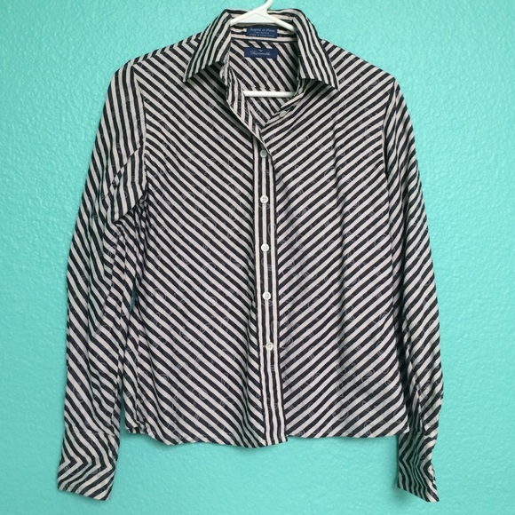 Faconnable Chevron Dress Shirt w Faint Paisley S