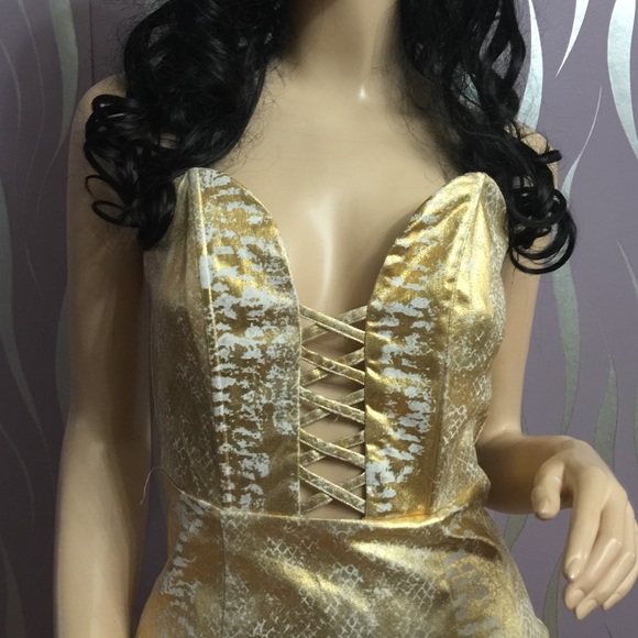 Sold FINAL‼️Sexy Gold Short Dress - Picture 2 of 4