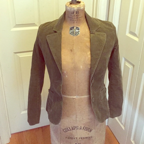 H&M green corduroy jacket size 4