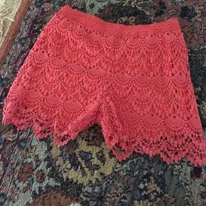 Orange lace shorts size Medium