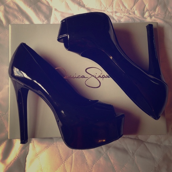 Black peep toe heels