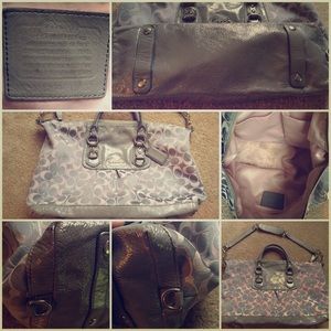 Silver and light pink Coach
