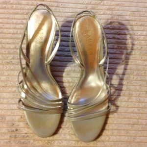 Silver 7 Ralph Lauren leather slippers.