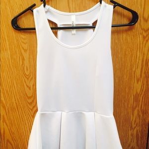 White peplum top