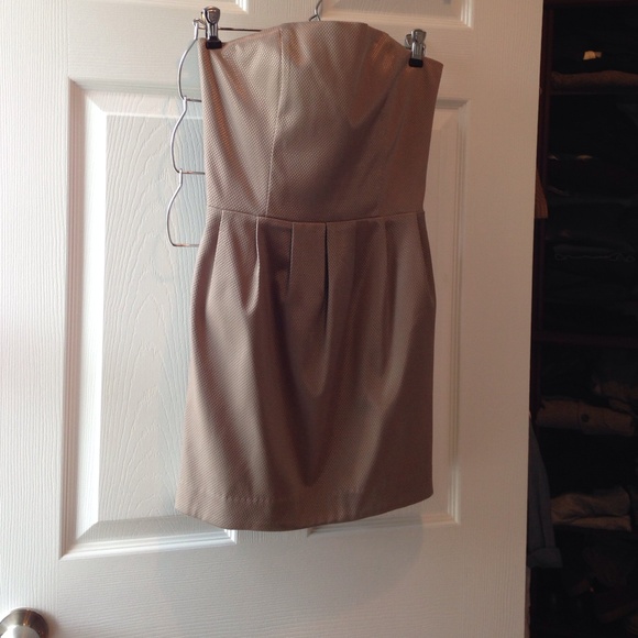 Strapless champagne cocktail dress