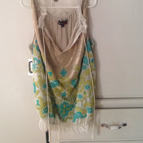 Anthropologie Glimmered Garden Share Blouse