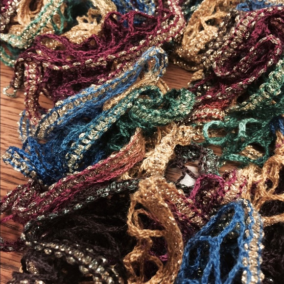 Perfect multi hand knitted scarf great gift - Picture 2 of 2