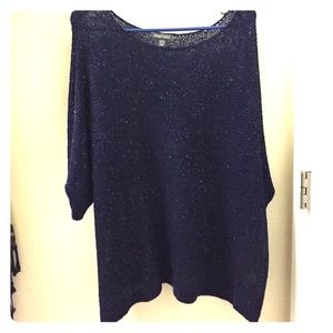 Sparkle navy blue slouchy sweater DressBarn