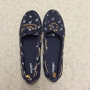 Old navy anchor boat shoes size 10