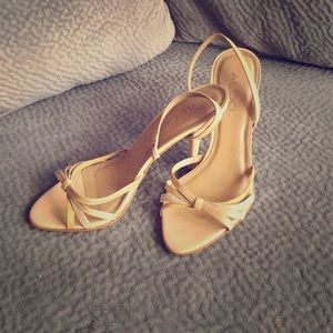 Also 36 leather cream and gold sling back sandals