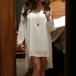 Chiffon soft white dress