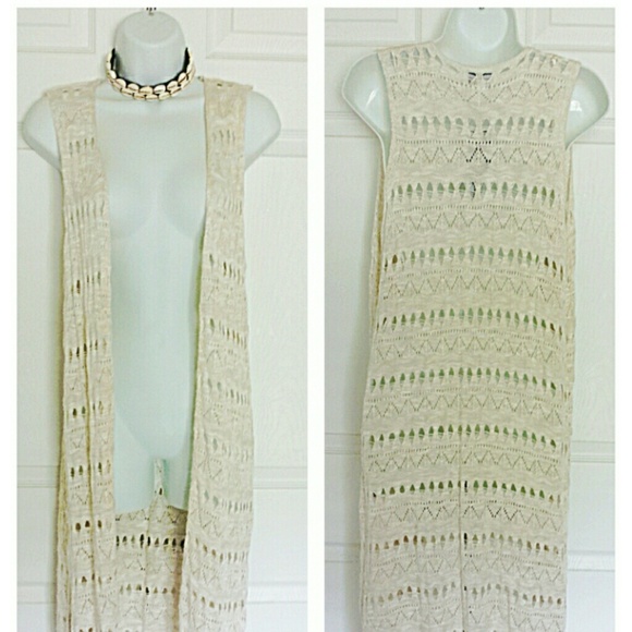 Joseph A Sweaters - Joseph A Long Sleeveless Cardigan
