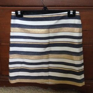 J.Crew metallic striped mini skirt