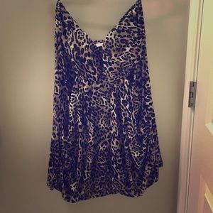 Strapless leopard print dress with pockets!