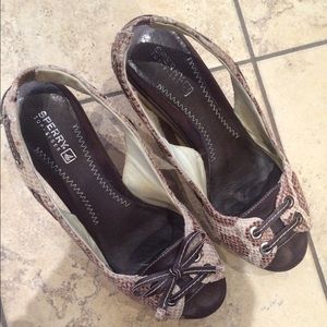Sperry wedge sandals, worn twice