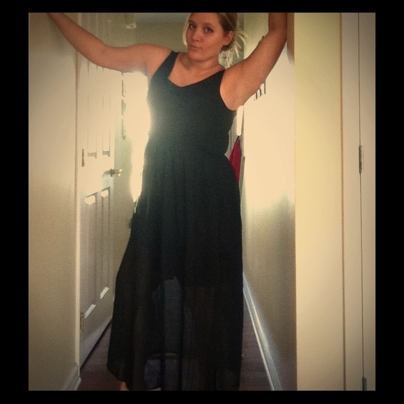 Speed Control New York Dresses & Skirts - Romantic Black Empire Waist Sheer Tiered Dress